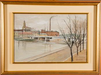 HUGO BACKMANSSON, gouache, signerad och daterad Åbo 1940.