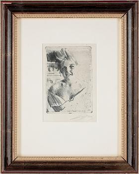 168. Anders Zorn, ANDERS ZORN, Softground etching, 1898, signed.