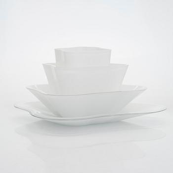 Alvar Aalto, taidelasi, "Aallon kukka", neljä osaa, signeerattu Alvar Aalto 154 / 1983.