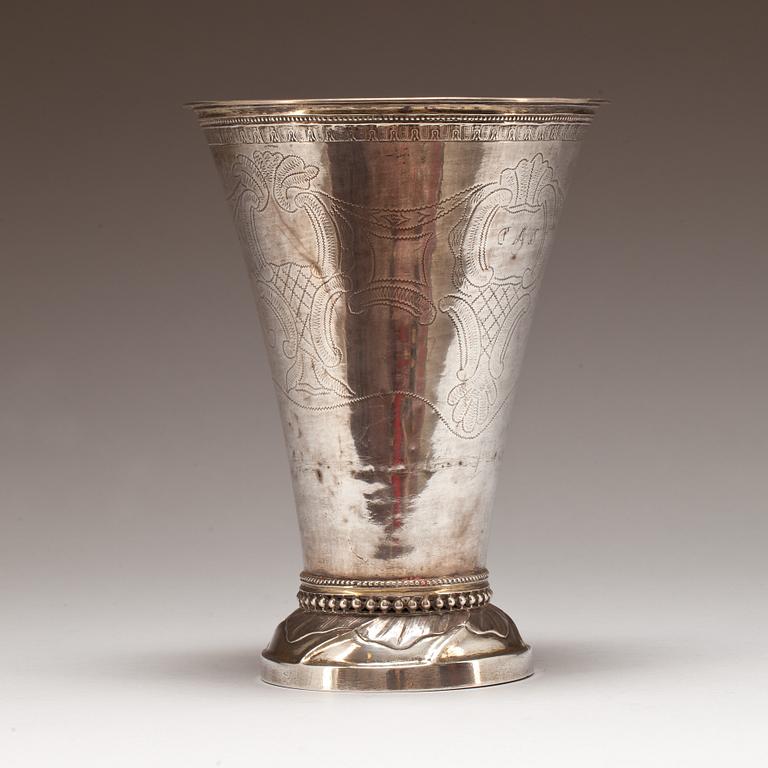 BÄGARE, silver, Erik Ernander, Uppsala, 1792. Vikt ca 404 g.