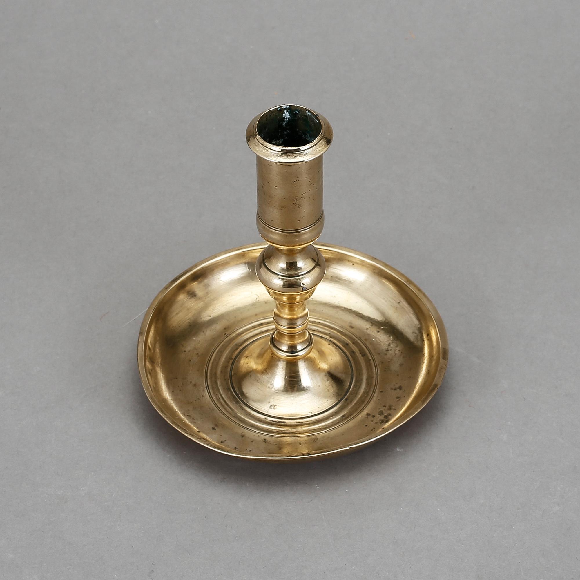 LJUSSTAKE, mässing, 1700-tal.