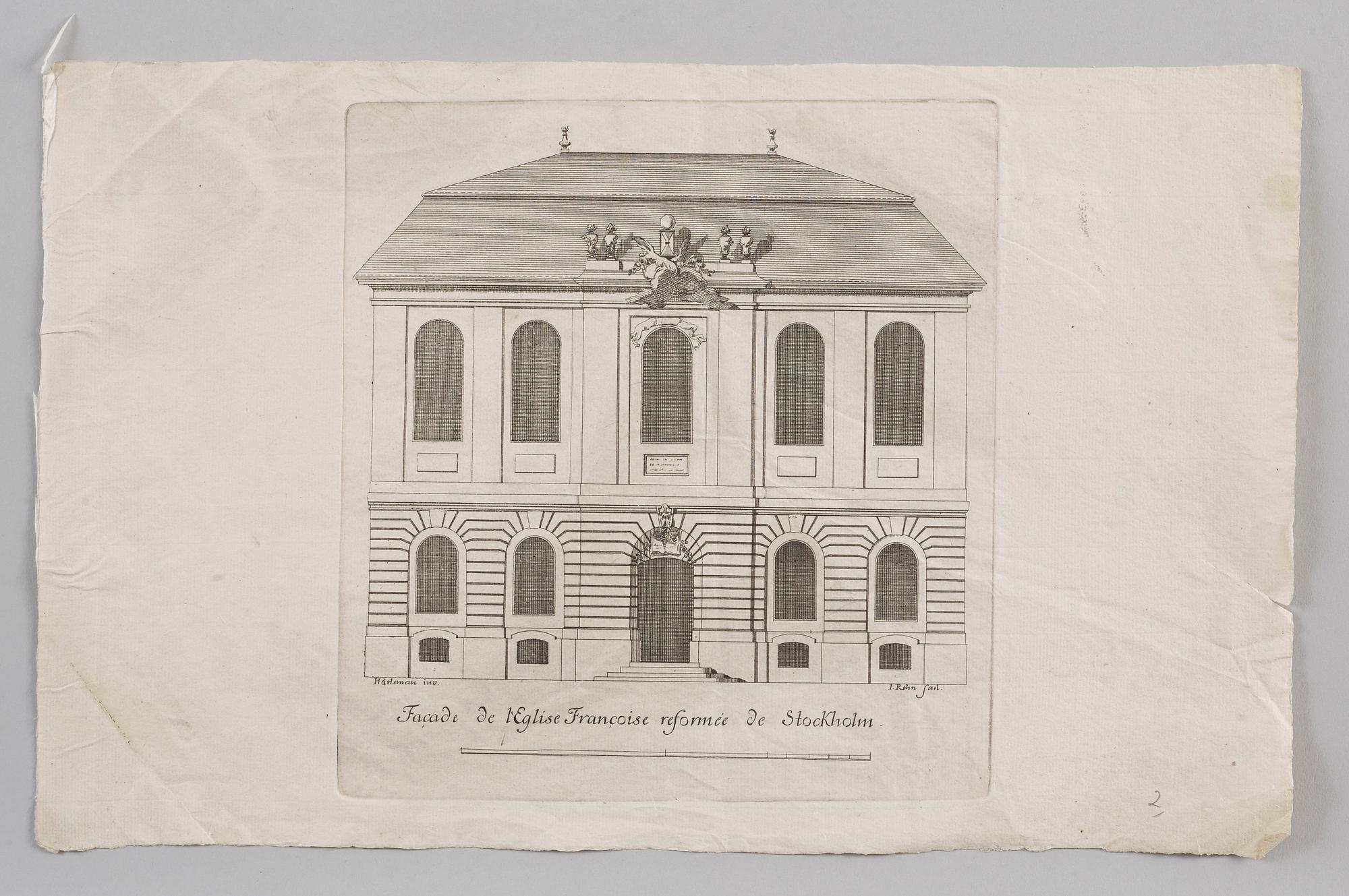 JEAN ERIC REHN, 4 gravyrer, efter Carl Hårleman, 1700-talets andra hälft.