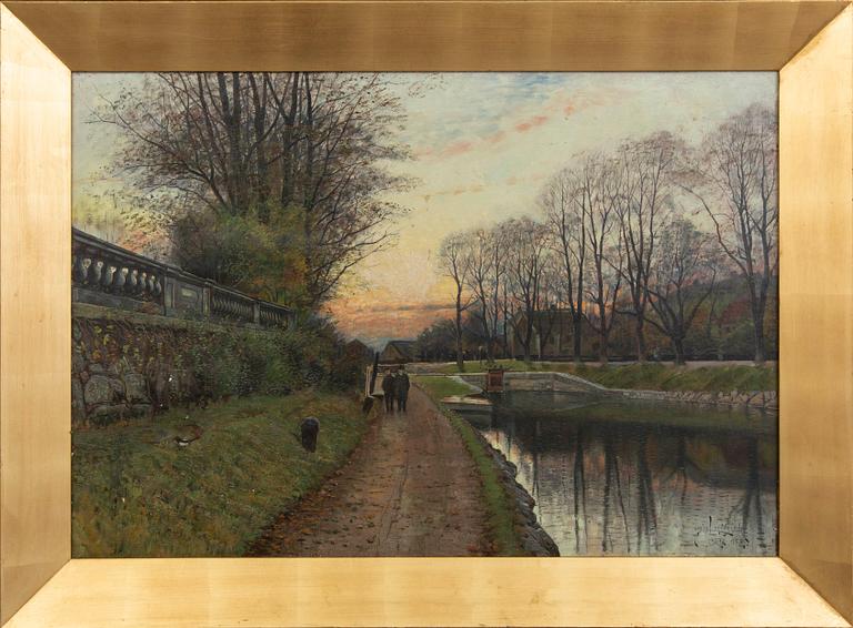 JUSTUS LUNDEGÅRD, olja på duk signerad och daterad 1889.
