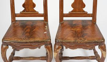Stolar, ett par, Stockholmsarbeten, 1700-talets mitt, Senbarock.