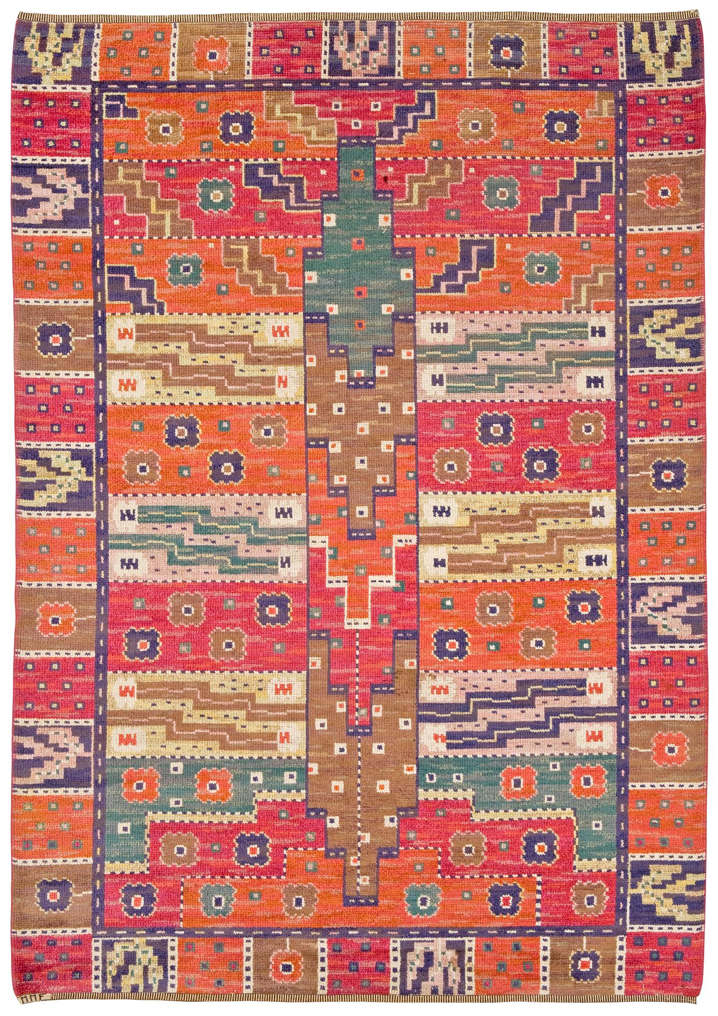 MATTA. "Tornet". Flossa. 304,5 x 204,5 cm. Signerad MMF (Märta Måås-Fjetterström).