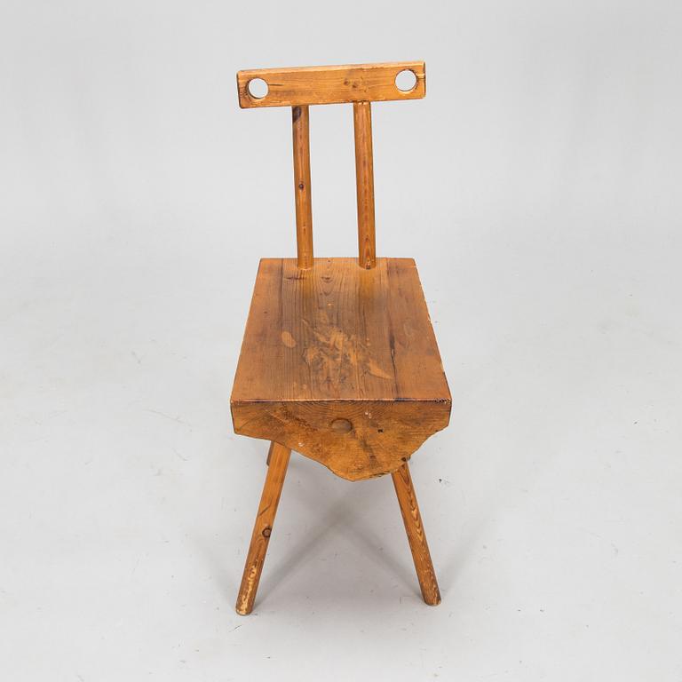 A wooden chair from Lapland, Finland, mid-20th century.