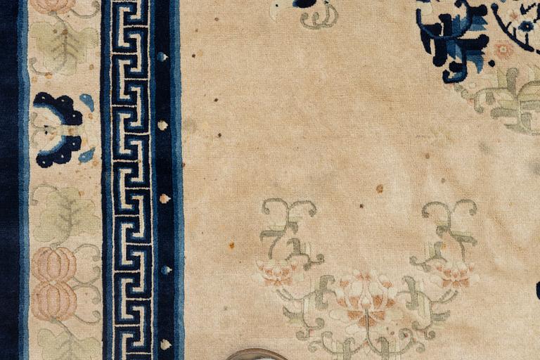 A carpet, old, China (antique finish), c. 276 x 189 cm.