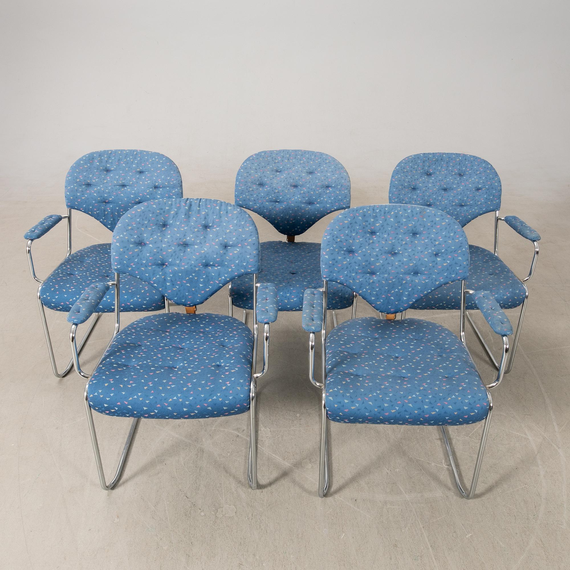 Sam Larsson, armchairs 5 pcs "Sam" for DUX late 20th century.