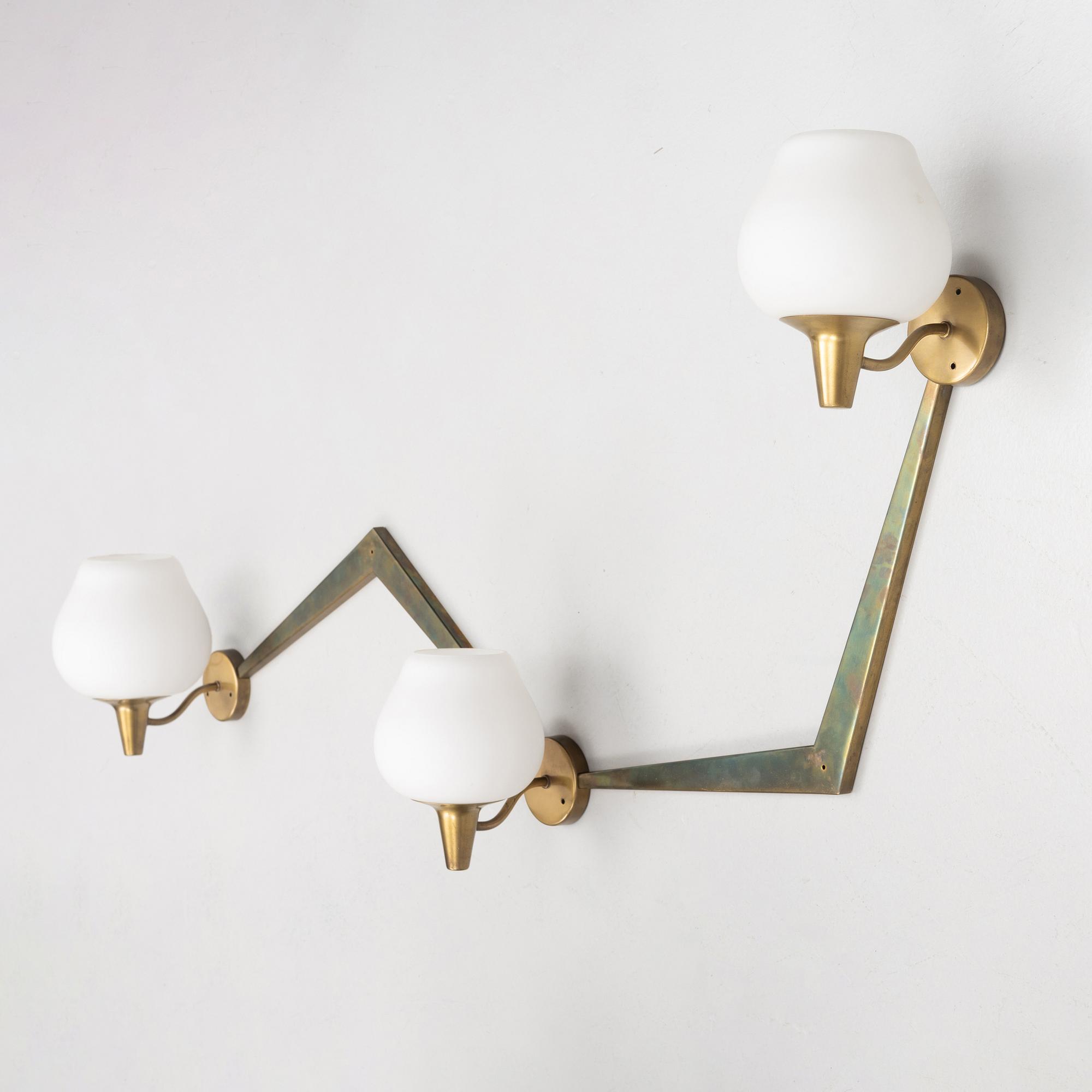 Harald Notini, attributed to, custom-made wall lamp, possibly by Arvid Böhlmarks Lampfabrik 1950s.