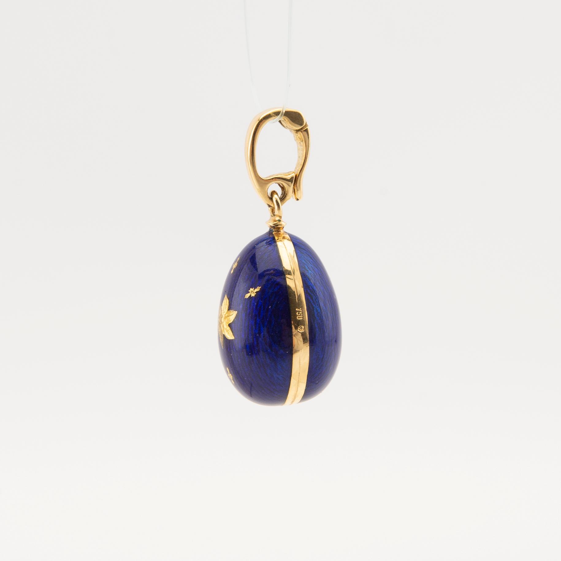 Fabergé pendant in 18K gold and enamel, numbered 316/1000 by Victor Mayer.