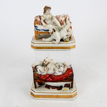 Figurines 4 pcs Volkstedt Thüringen first half of the 20th century porcelain.