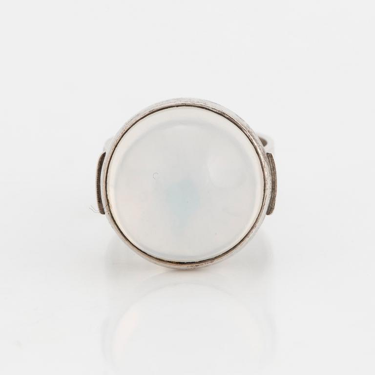 GE-KÅ SMYCKEN, a silver and moonstone ring from Stockholm, 1968.