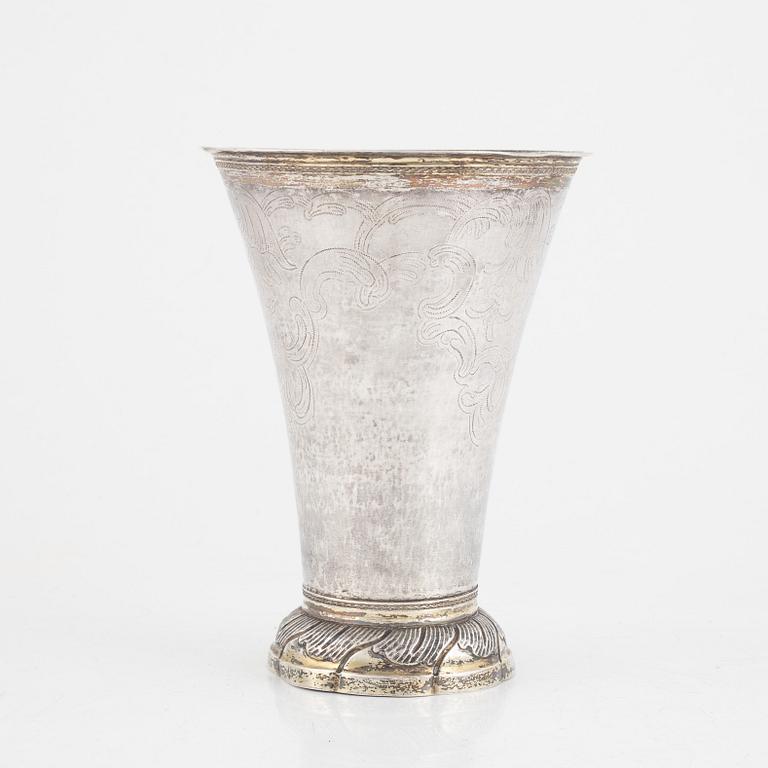 A Swedish Silver Beaker, mark of Erik Hedenberg, Östhammar 1776.