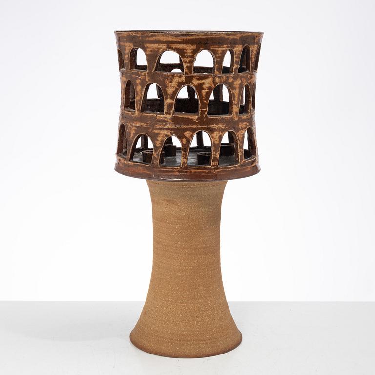 Lisa Larson, a stoneware candlestick, Gustavsberg, second half of the 20th century.