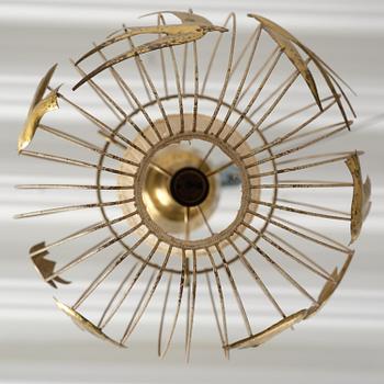 Hans Bergström, taklampa, modell "3", ateljé Lyktan, Åhus, 1940-50-tal.