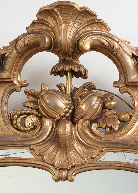 A Swedish Rococo 1760's mirror century mirror.