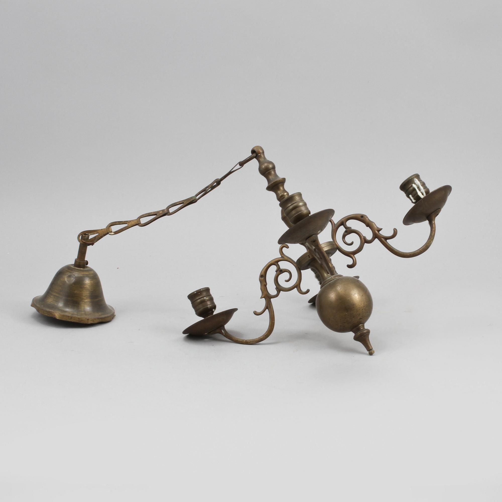 LJUSKRONA, barockstil, 1900-tal, total höjd ca 59 cm.