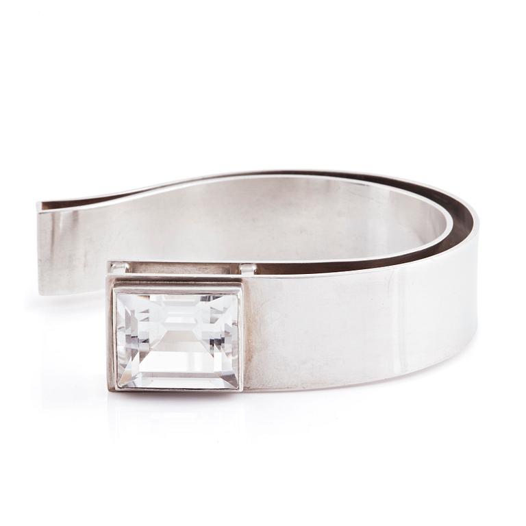 Rey Urban, a sterling silver bracelet set with a faceted rock crystal, Stockholm 1981.