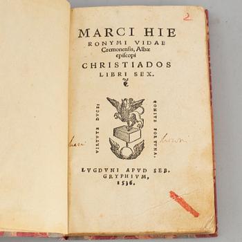 BOOK, Latin poem, 1536.