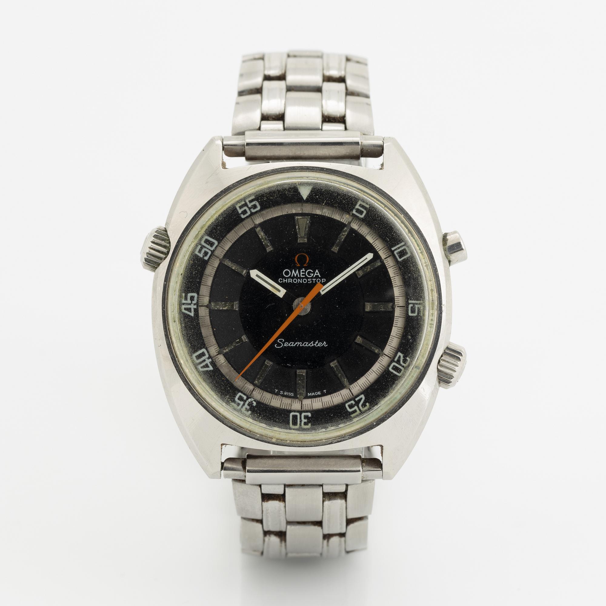 Omega, Chronostop, Seamaster, chronograph, wristwatch, 41 mm.