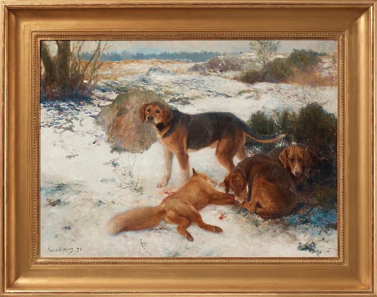 Bruno Liljefors, Beagles at the fox hunt.