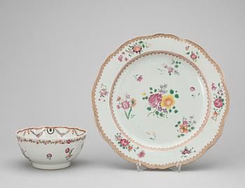 FAT samt SKÅL, kompaniporslin. Qing dynastin, Qianlong (1736-95).