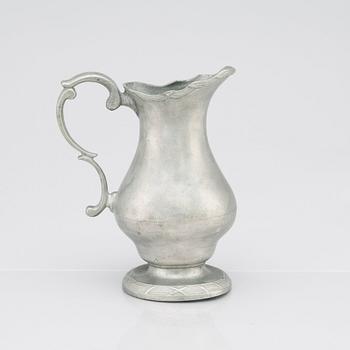 Kanna med handfat, av Gudmund Lindqvist (mästare i Stockholm 1807-1815), 1810, Sengustaviansk.