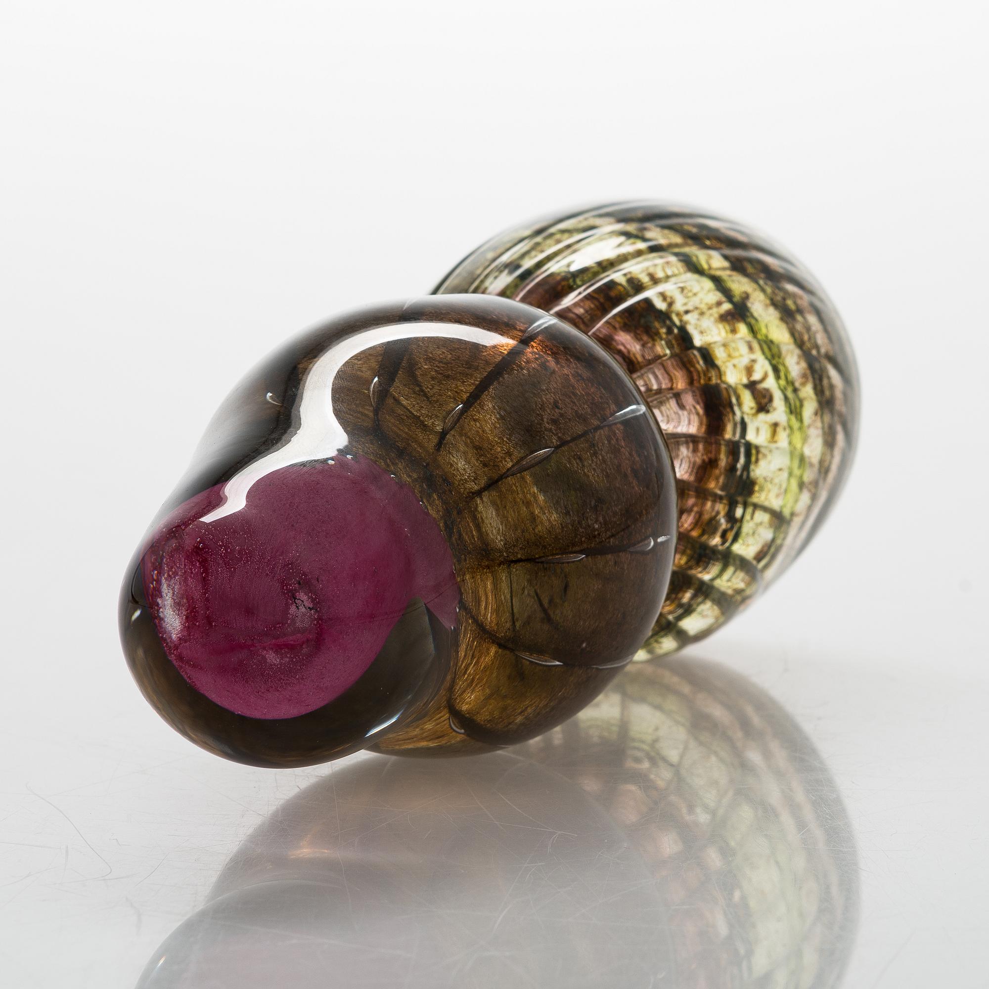 A glass sculpture by Tiina Nordström, signed Tiina Nordström Iittala 1992.