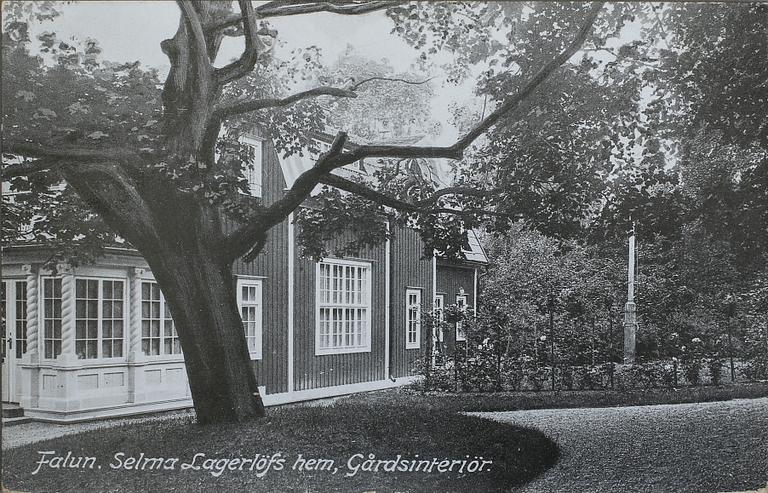 SELMA LAGERLÖF, vykort med namnteckning, dat Falun 8.2. 1918.