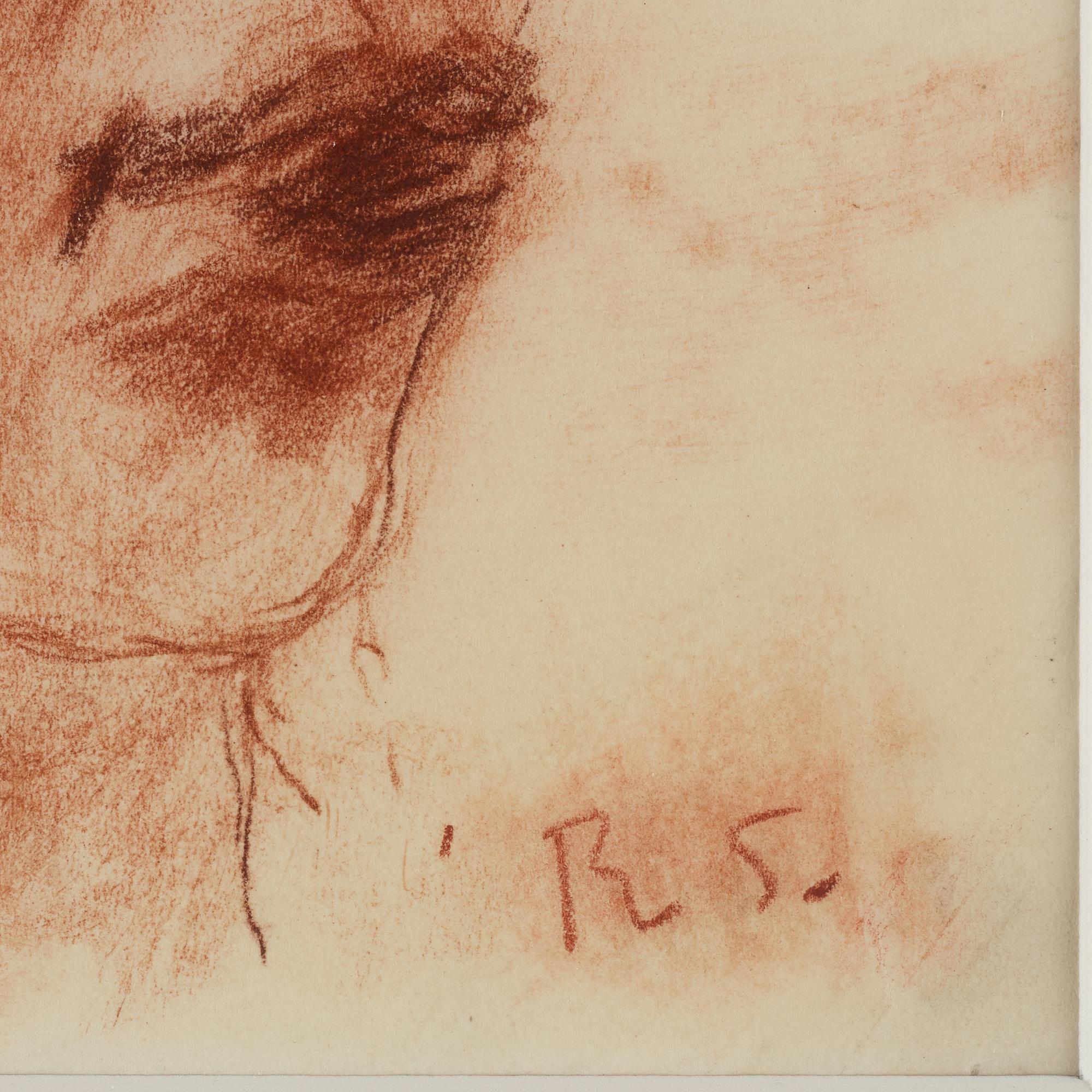 Ragnar Sandberg, red crayon, signed R.S.