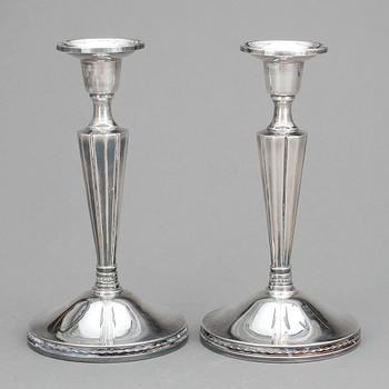 LJUSSTAKAR, ett par, silver, MGAB, Uppsala, 1966.