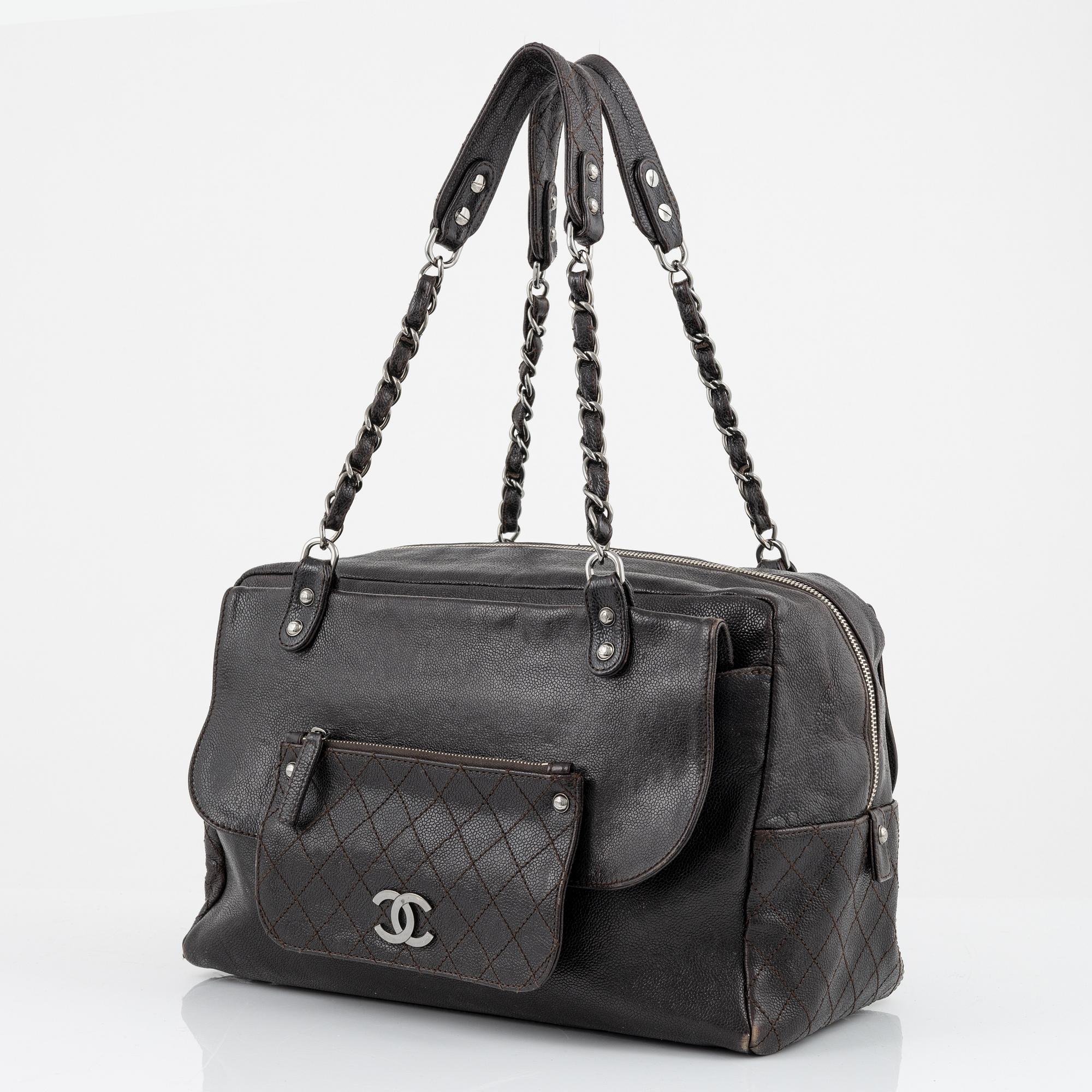 Chanel, A brown caviar leather bag, 2006-2008.
