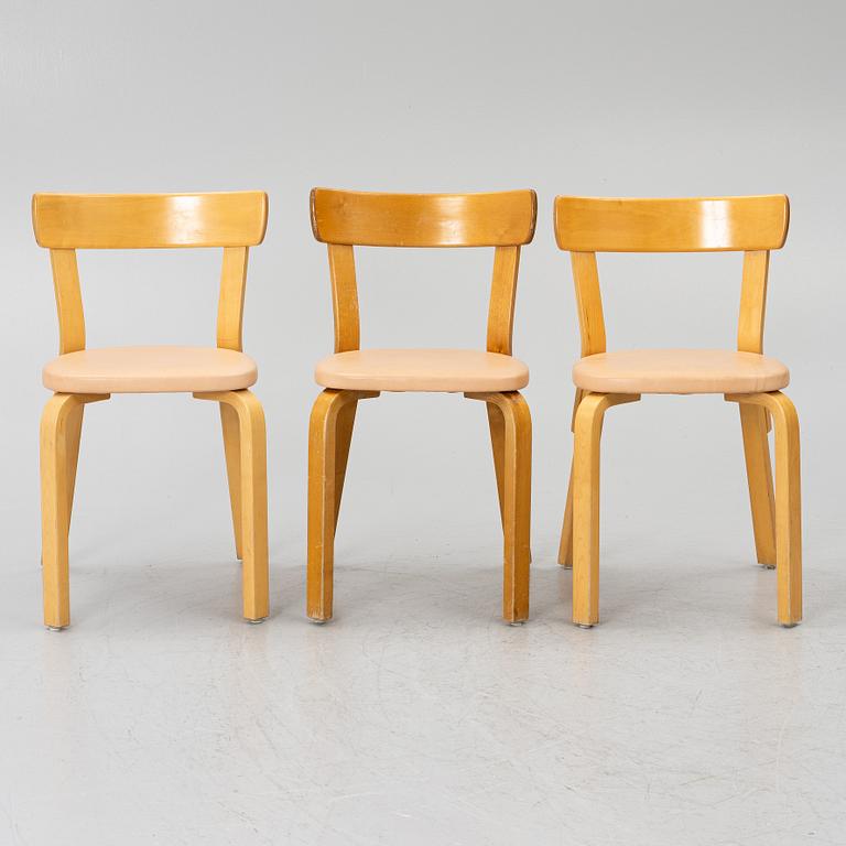 Alvar Aalto, a set of six chairs model 69, Artek, Finland, second half of the 20th century.
