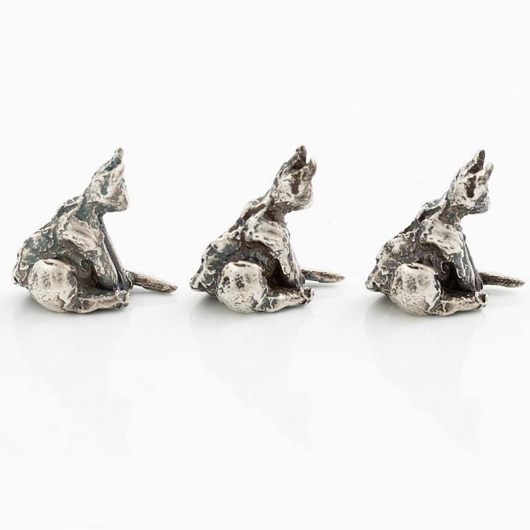 PA Lundahl-Terrs, figurines/pendants, eleven pieces, silver, in the form of animals.