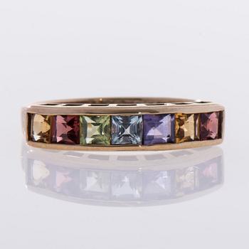 RING, 14K guld, princesslipade stenar, finska stämplar, 1994. Vikt 2,1 g.