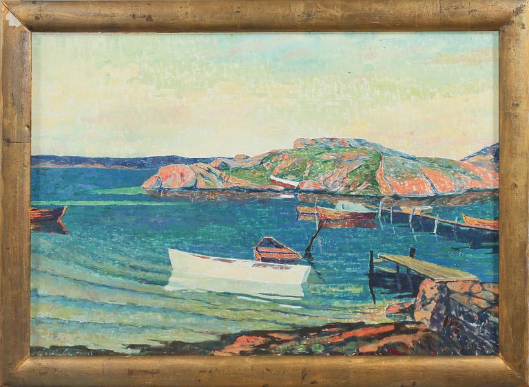 VERNER HOLMQUIST, olja på pannå, signerad och daterad -58.