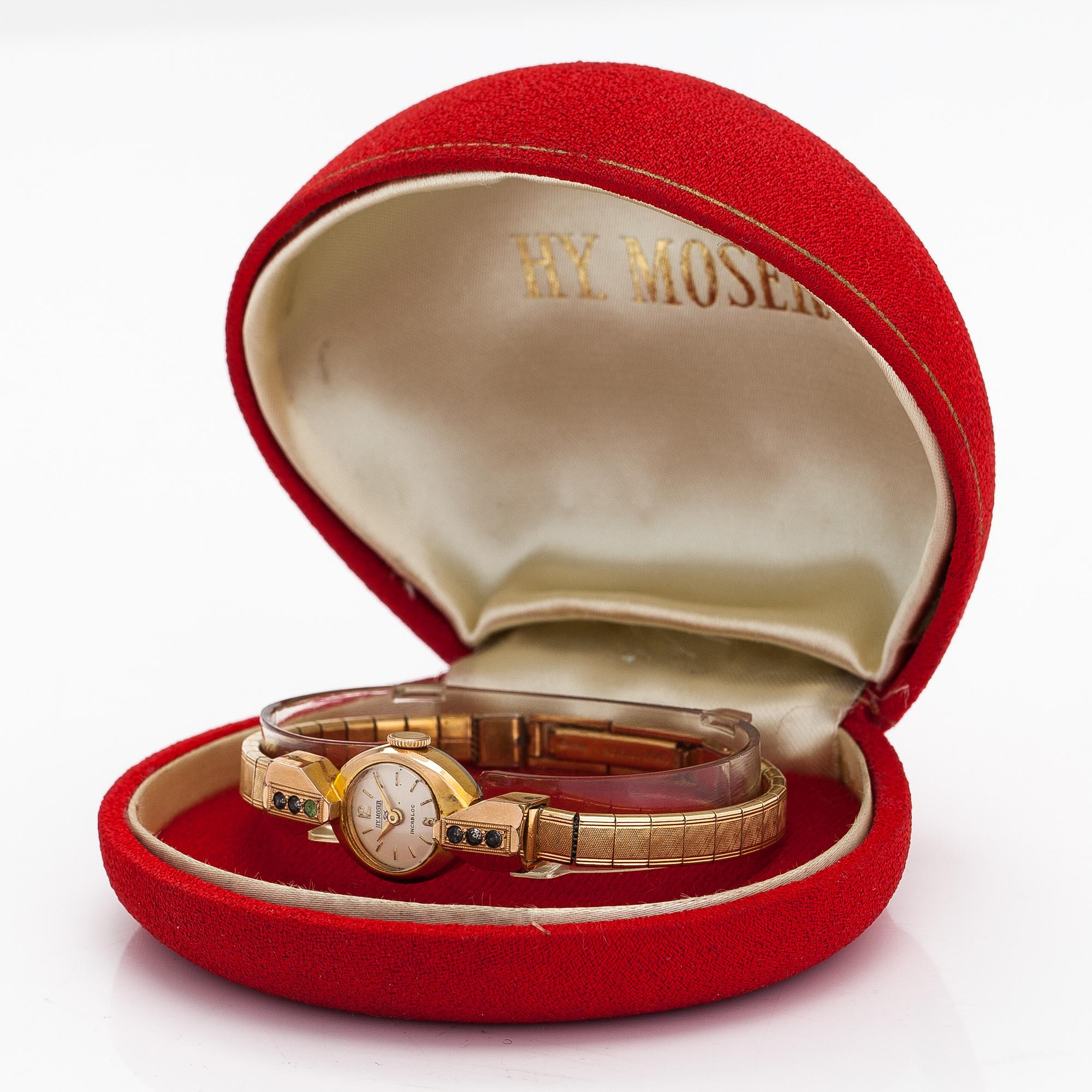HY Moser, Incabloc, wristwatch, 15 mm.