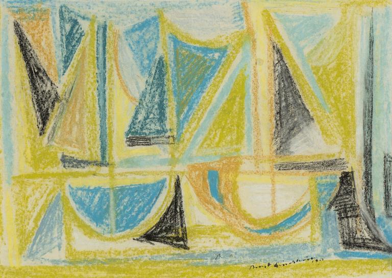 Bengt Lindström, pastel, signed and dated 1950.