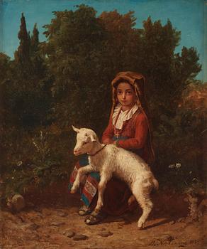 Bengt Nordenberg, Italian Girl with Lamb.