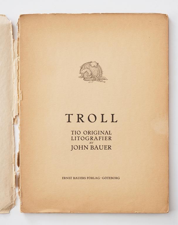 John Bauer, "Troll" 10 litografier i mapp/bok.