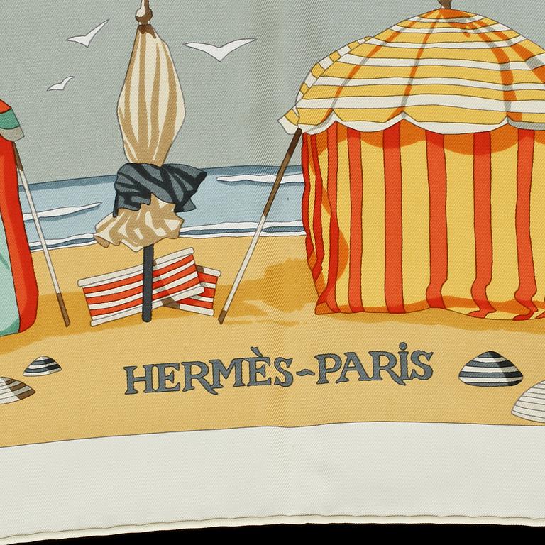 SCARF, siden, "Charmes des Plages Normandes", design Loïc Dubigeon, Hermès, Paris.