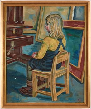 Otte Sköld, Girl sitting by the easel.