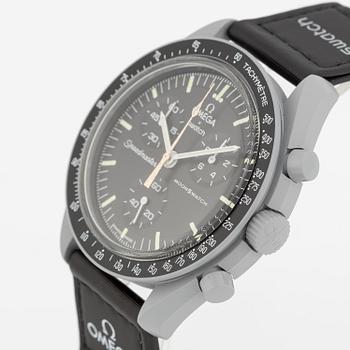 Swatch/Omega, MoonSwatch, "Mission to Moonshine", chronograph, wristwatch, 42 mm.