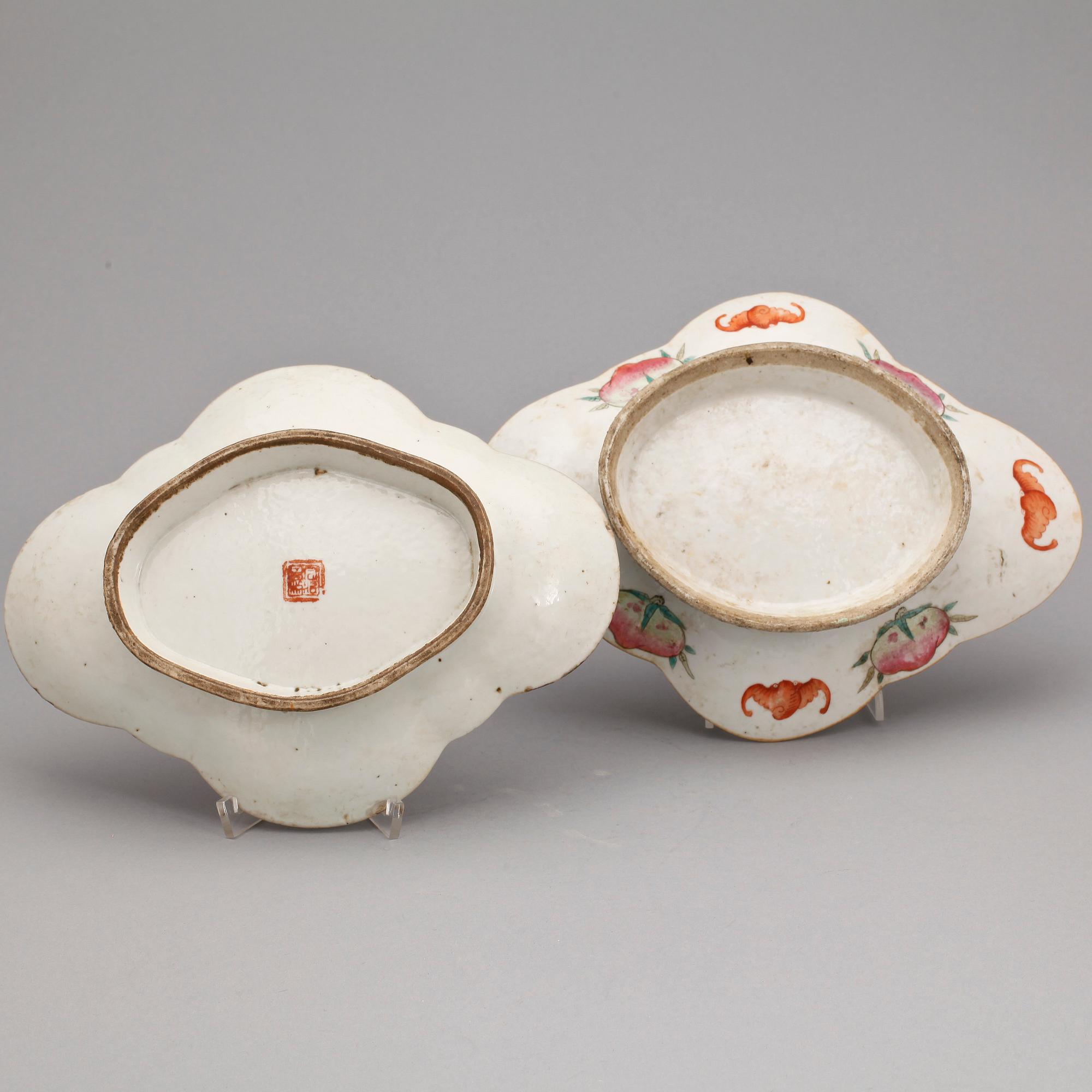 FAT, 2 st, porslin, Kina 1800/1900-tal.