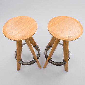 TOM DIXON, a pair of 21st century 'Slab Bar Stools'.