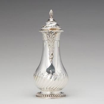 Jacob Marsh troligen, chokladkanna, silver, London 1759.