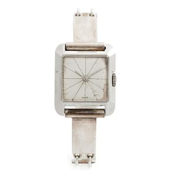 600. Wiwen Nilsson, a wristwatch, silver, Lund 1964.
