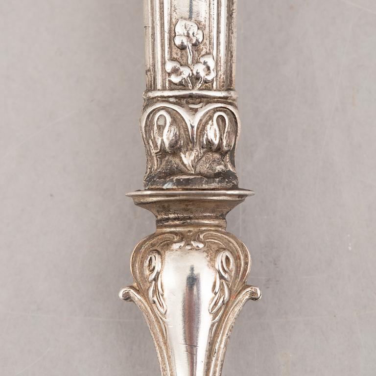 A Set of Six French Silver Oyster Forks, Paris circa 1900.