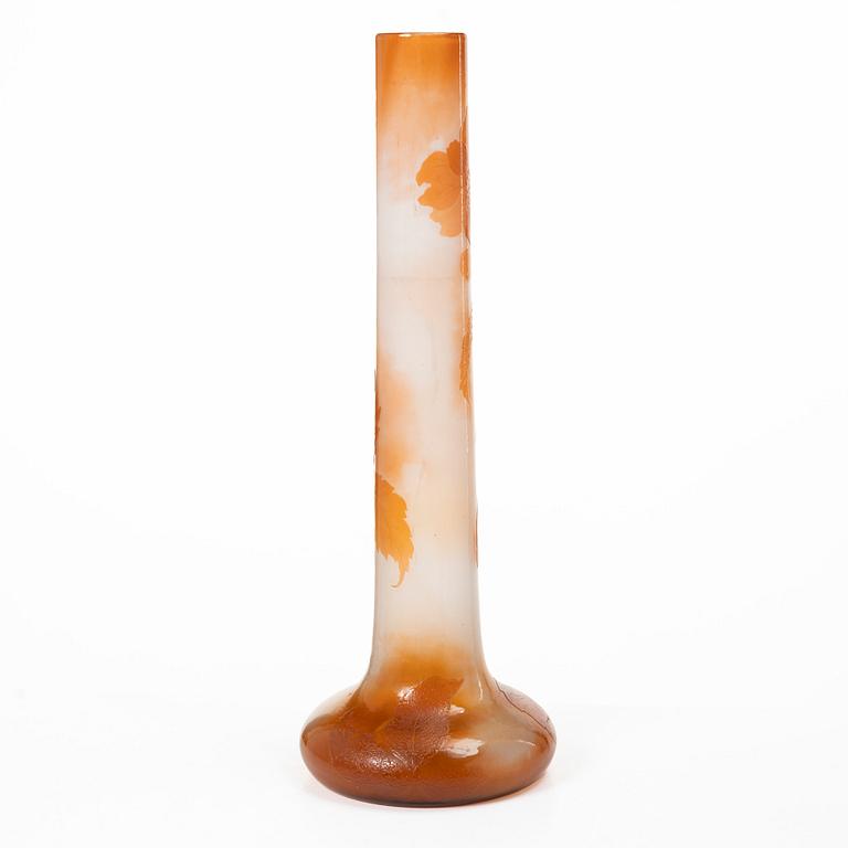 Emile Gallé, vas, överfångsglas, Nancy, Frankrike, Art Nouveau.