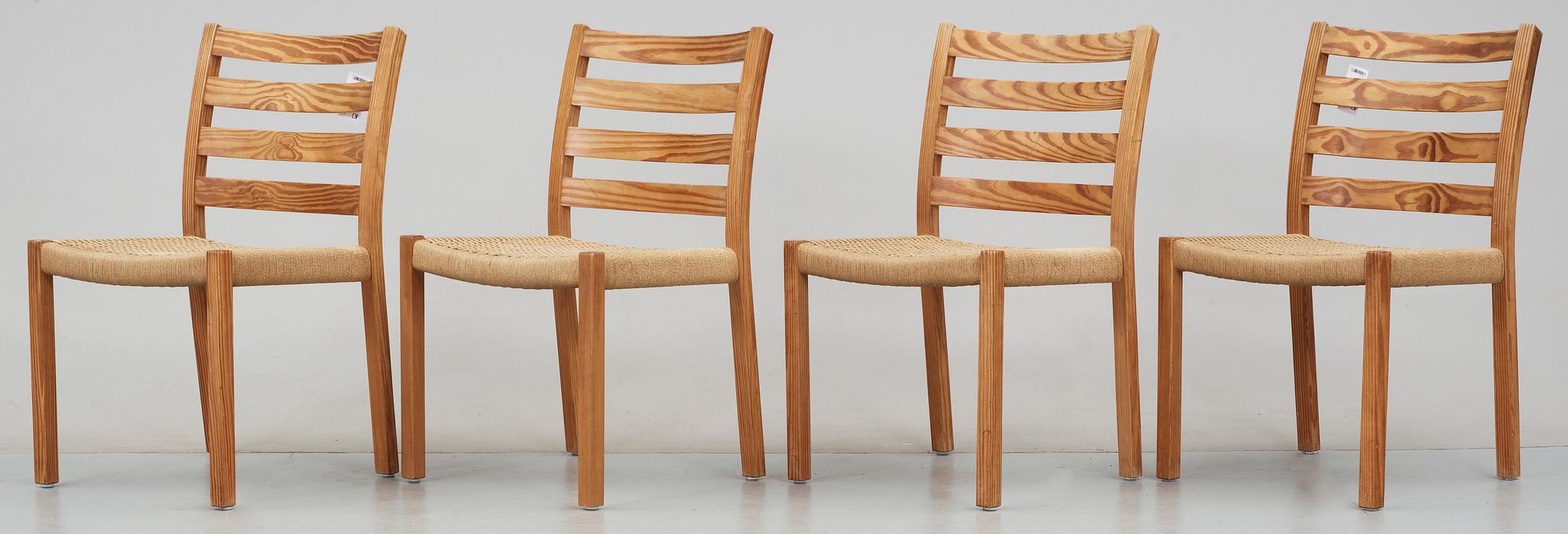 STOLAR, 4 st,  model nr 408, troligen Jörgen H. Möller, JL Möller Möbelfabrik, Danmark, 1970-tal.
